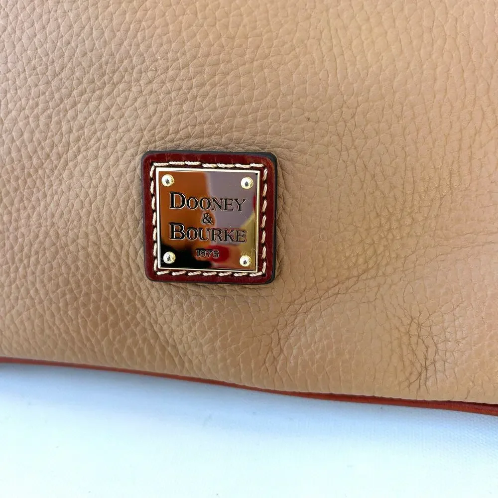 Dooney & Bourke Tan Pebbled Leather Camel Crossbody Shoulder Bag Purse